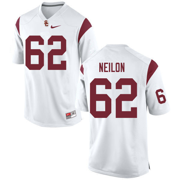 Men #62 Brett Neilon USC Trojans College Football Jerseys Sale-White